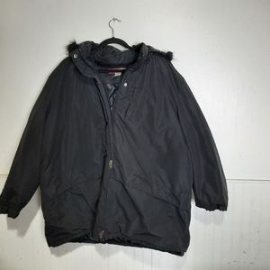 Womens black winter coat Tudor court Size 4X EUC